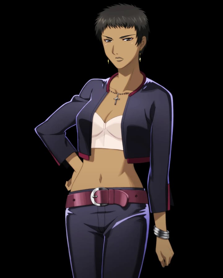 Lizzie Garland, Claudia's gunman, in the Steam remake's standing portrait